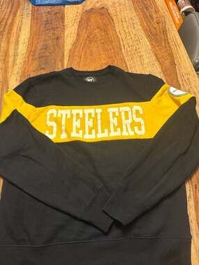 Pittsburgh Steelers '47 Brand Interstate Throwback Colorblock Crewneck snall